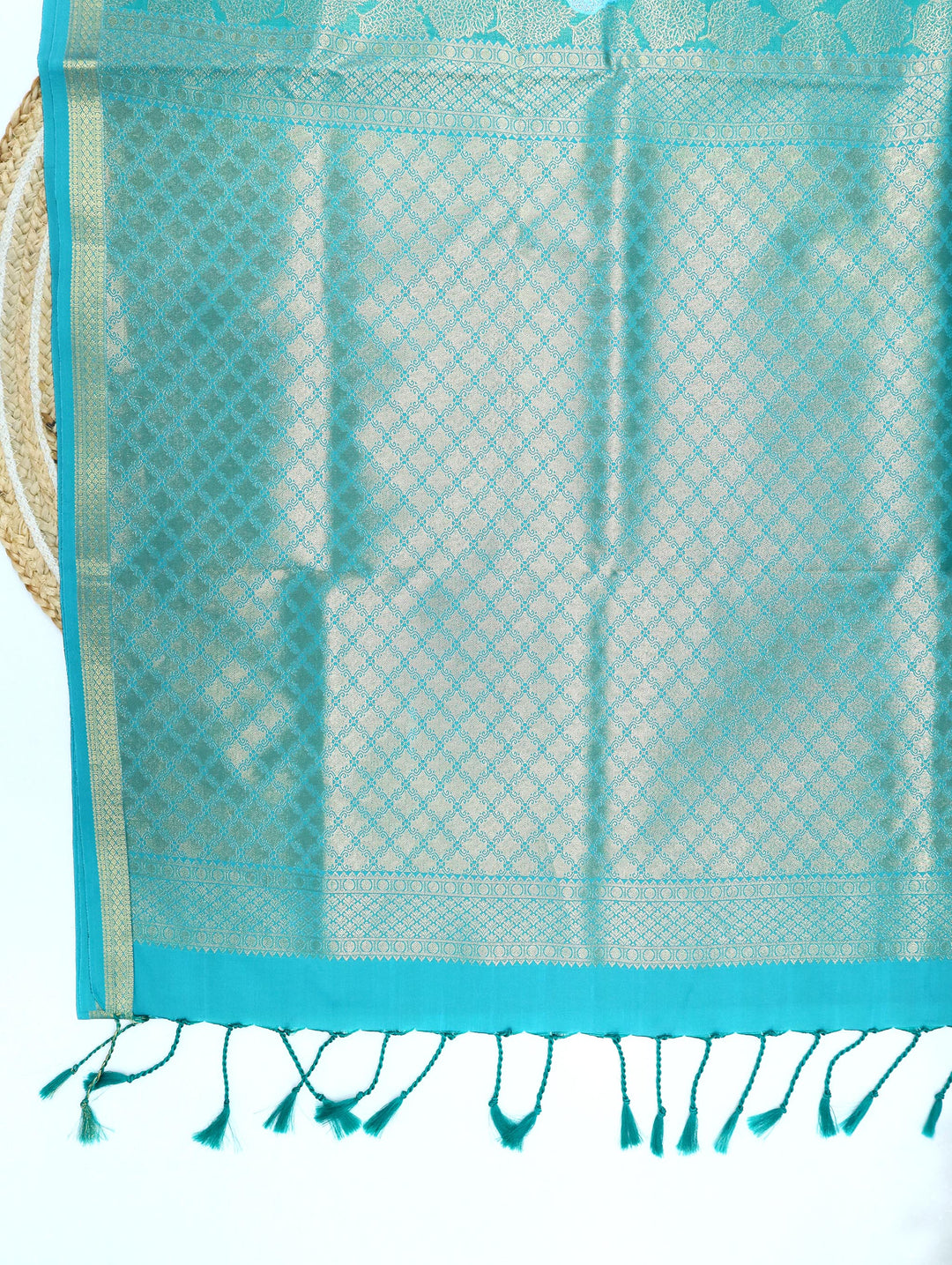 Selvi — Sea Green Tana Art Silk Saree