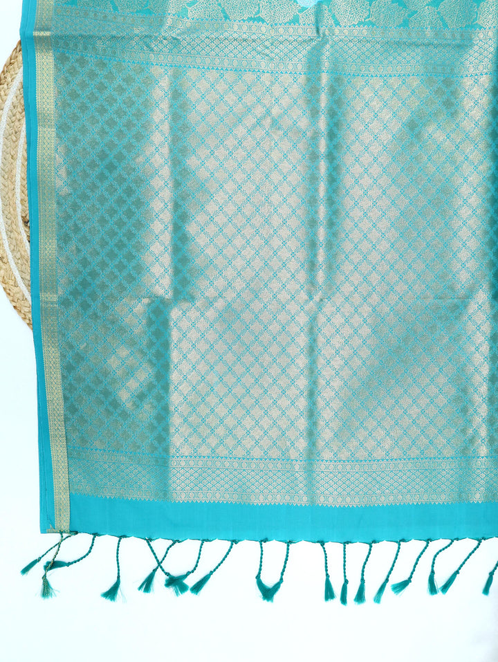 Selvi — Sea Green Tana Art Silk Saree
