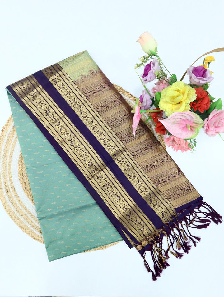 Abirami — Mint Green Tana Art Silk Saree