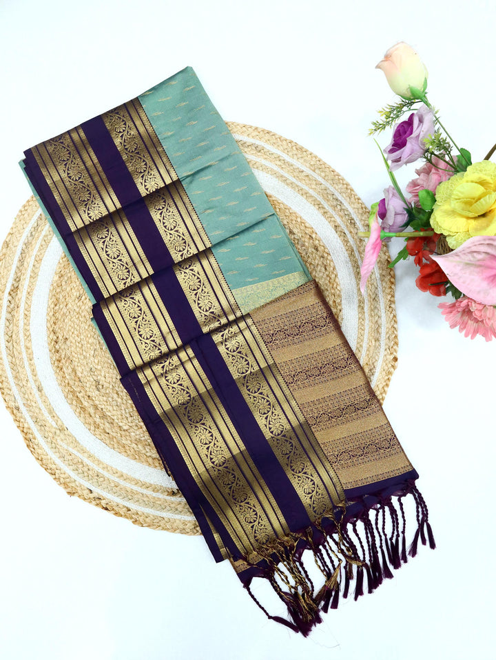Abirami — Mint Green Tana Art Silk Saree