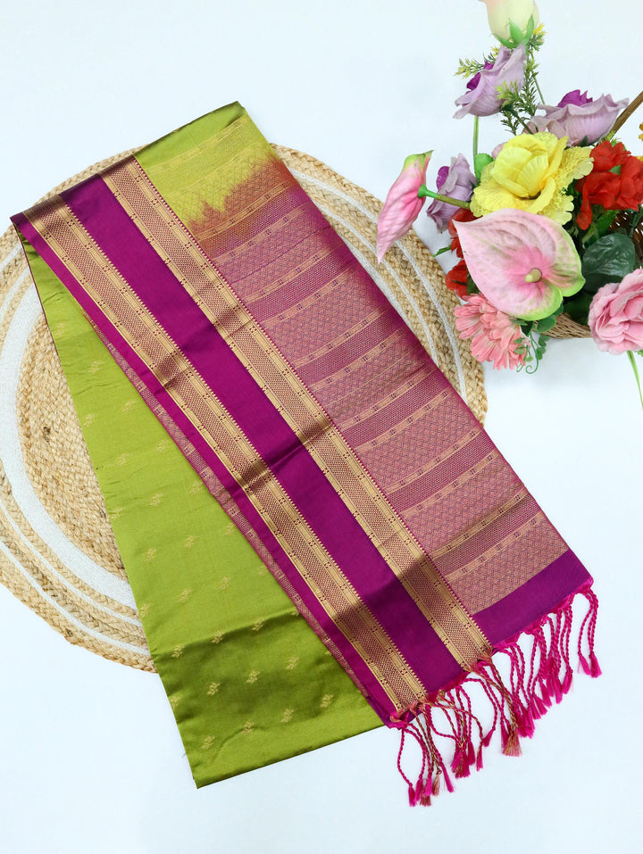 Kalaivani — Lime Green Tana Art Silk Saree