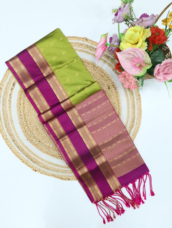 Kalaivani — Lime Green Tana Art Silk Saree