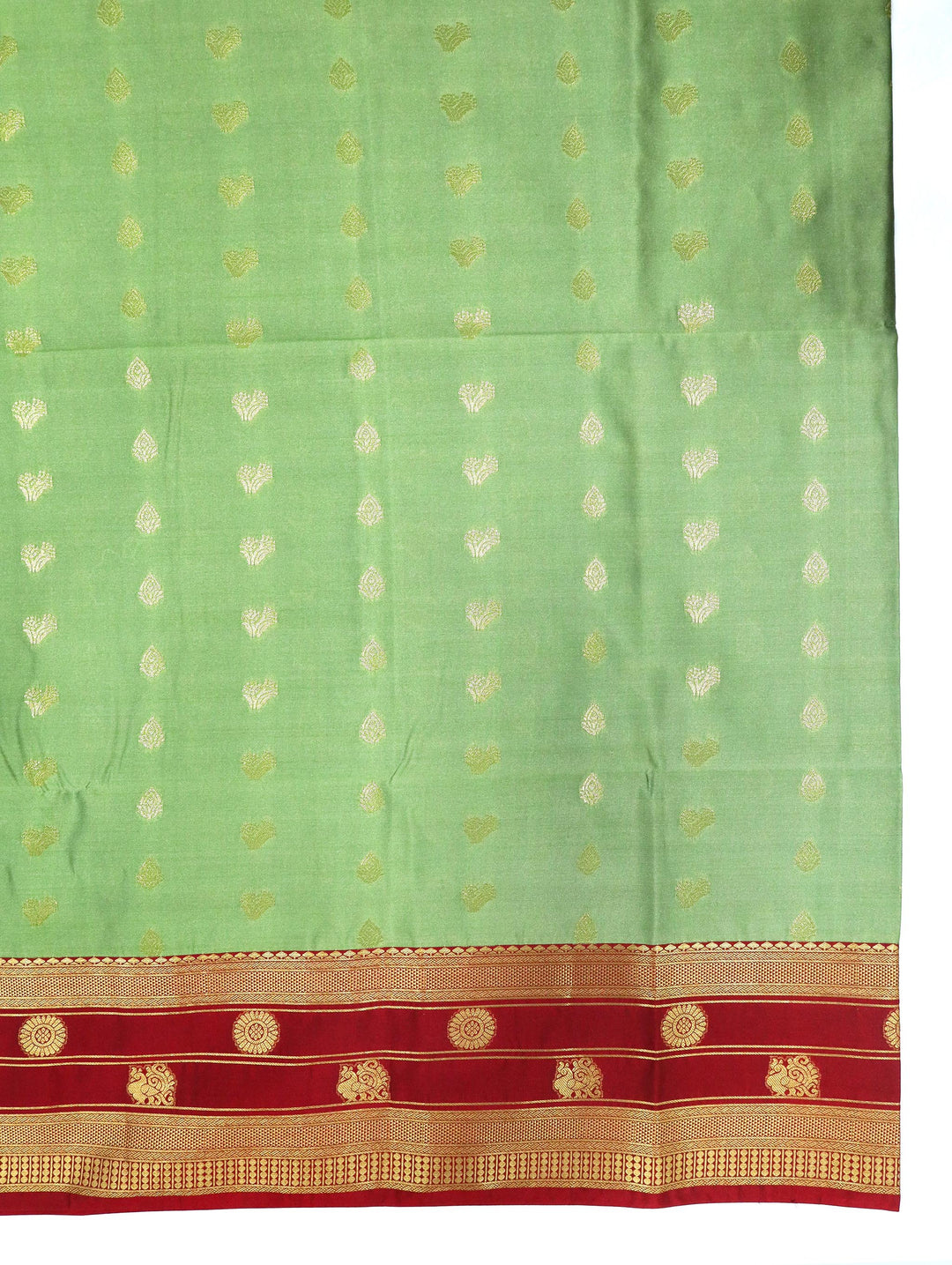 Ponmalar — Pastel Green Tana Art Silk Saree