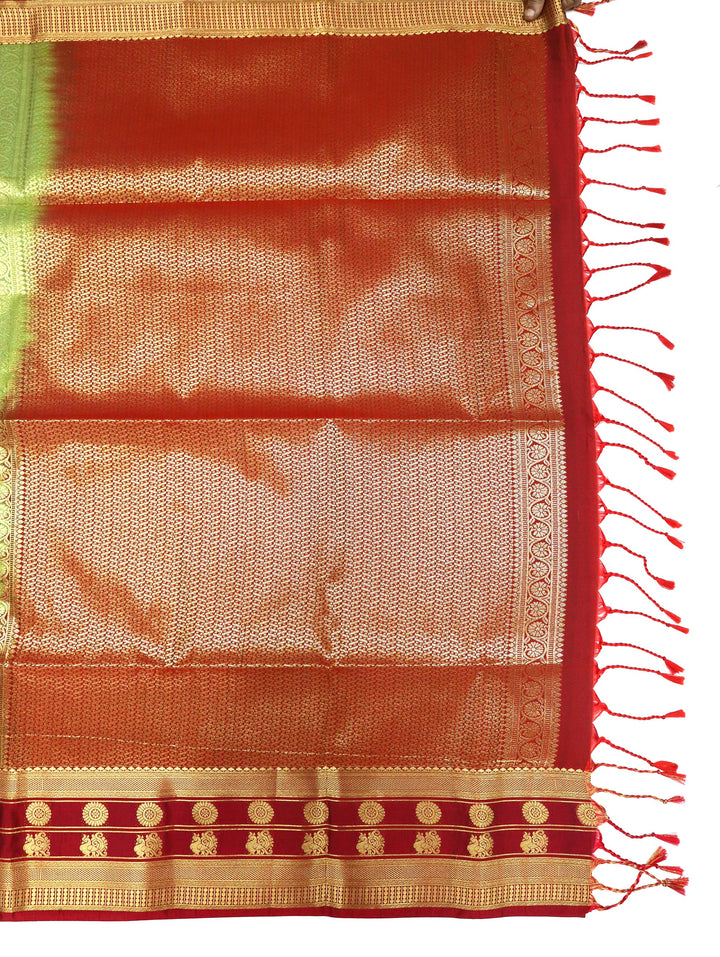 Ponmalar — Pastel Green Tana Art Silk Saree