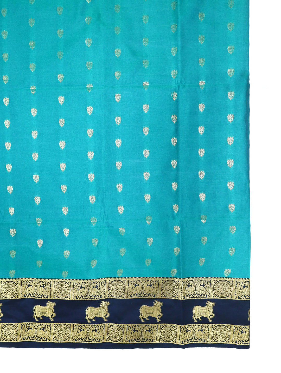 Kanaga — Peacock Green Tana Art Silk Saree