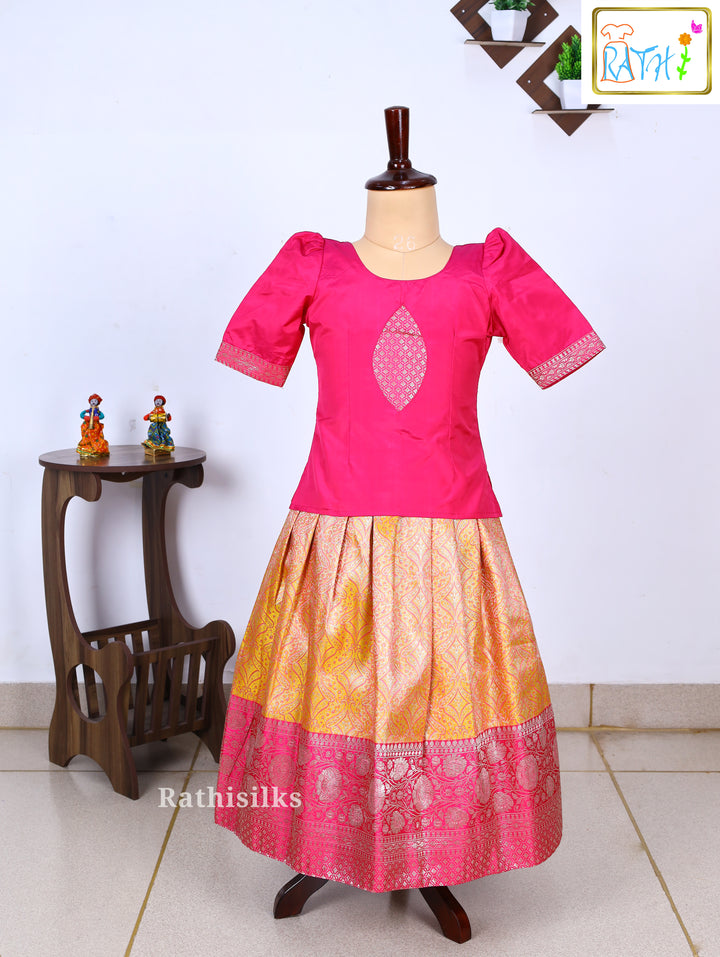 Festive Karishma Material Top with Banarasi Pavadai Set