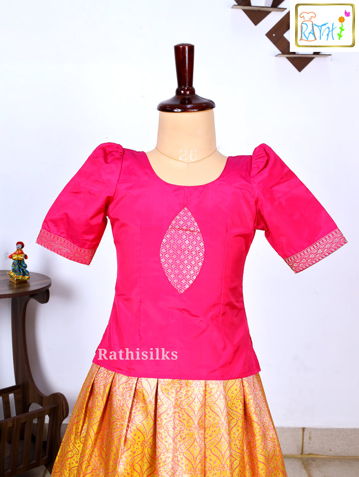 Festive Karishma Material Top with Banarasi Pavadai Set