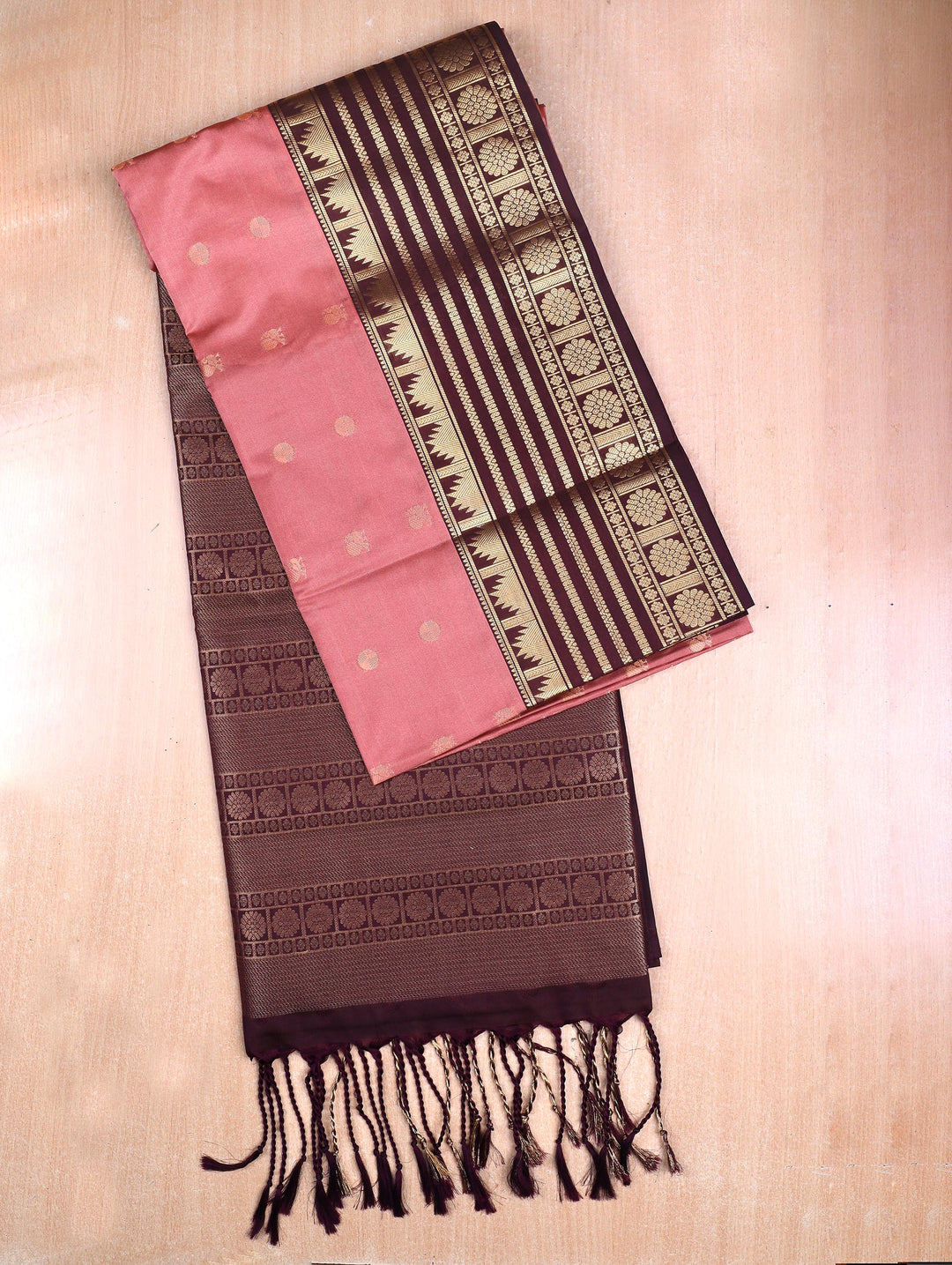 Lalitha — Dusty Pink Tana Art Silk Saree