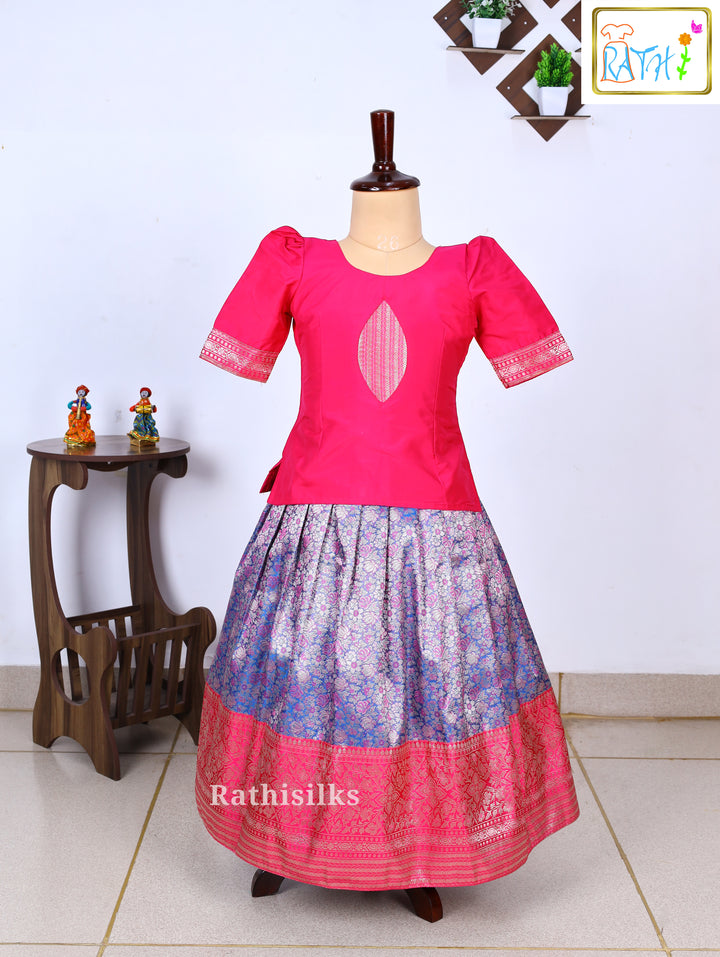 Festive Karishma Material Top with Banarasi Pavadai Set