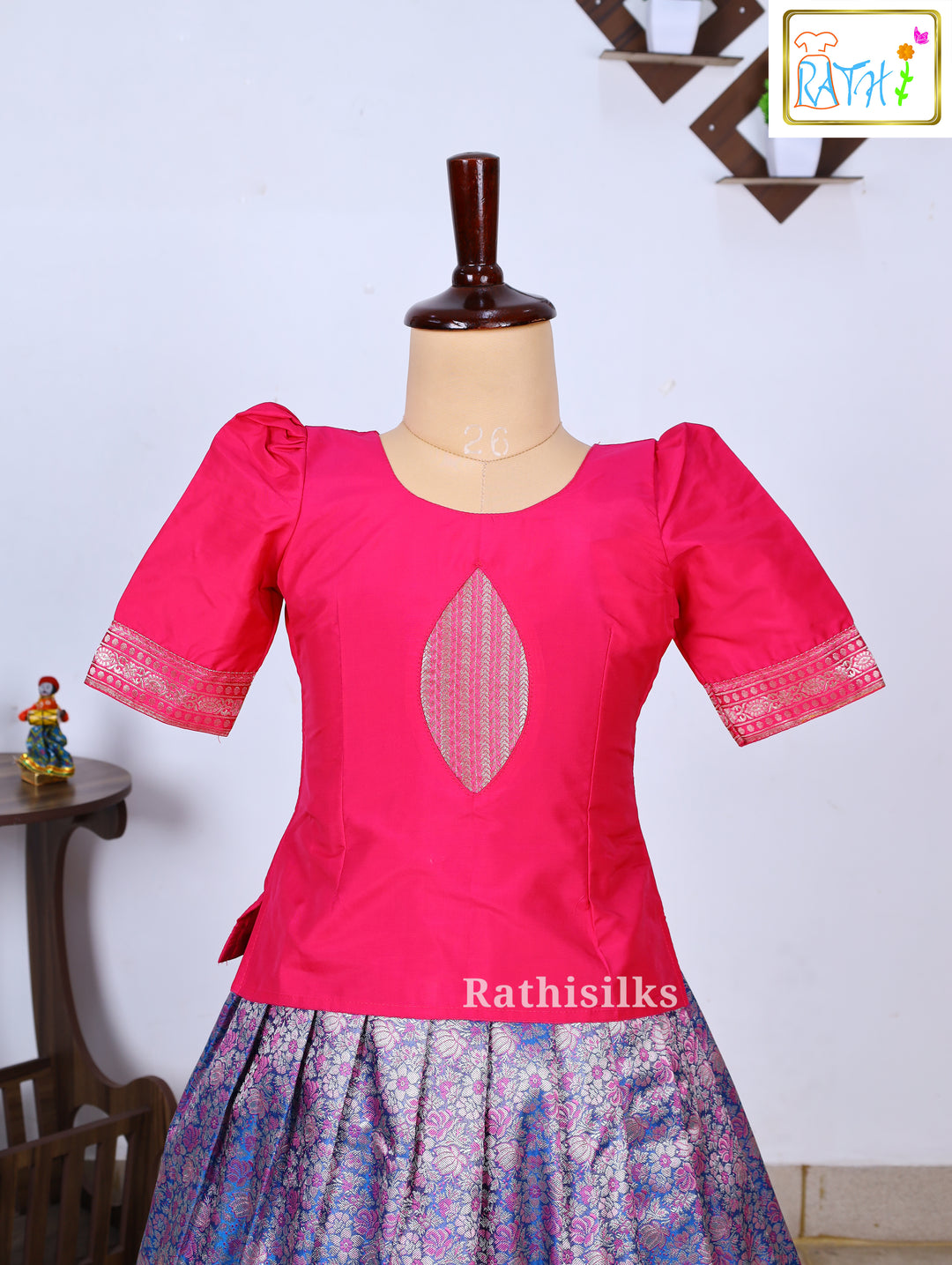 Festive Karishma Material Top with Banarasi Pavadai Set
