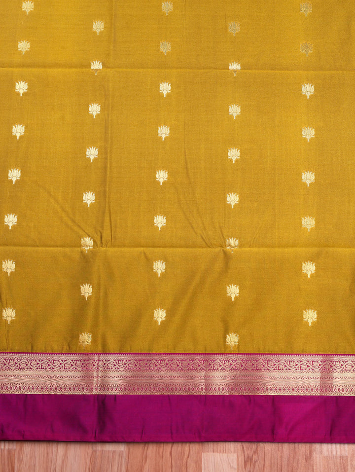 Deepika — Golden Yellow Tana Art Silk Saree