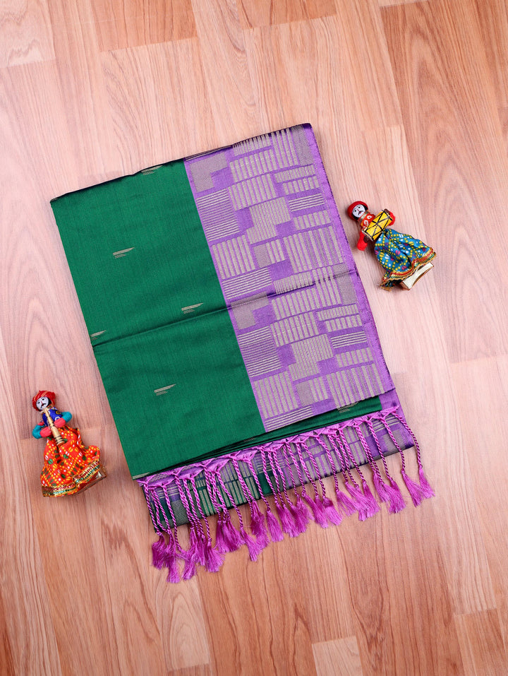 Mangai — Bottle Green Tana Art Silk Saree