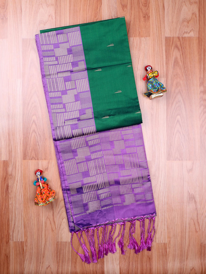 Mangai — Bottle Green Tana Art Silk Saree