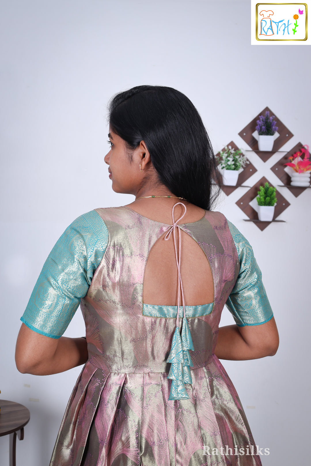 Art Silk Floor-Length Gown