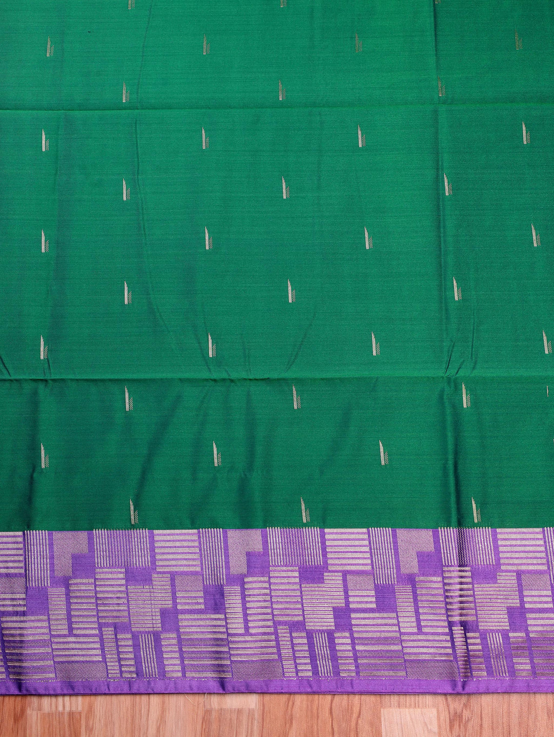 Mangai — Bottle Green Tana Art Silk Saree