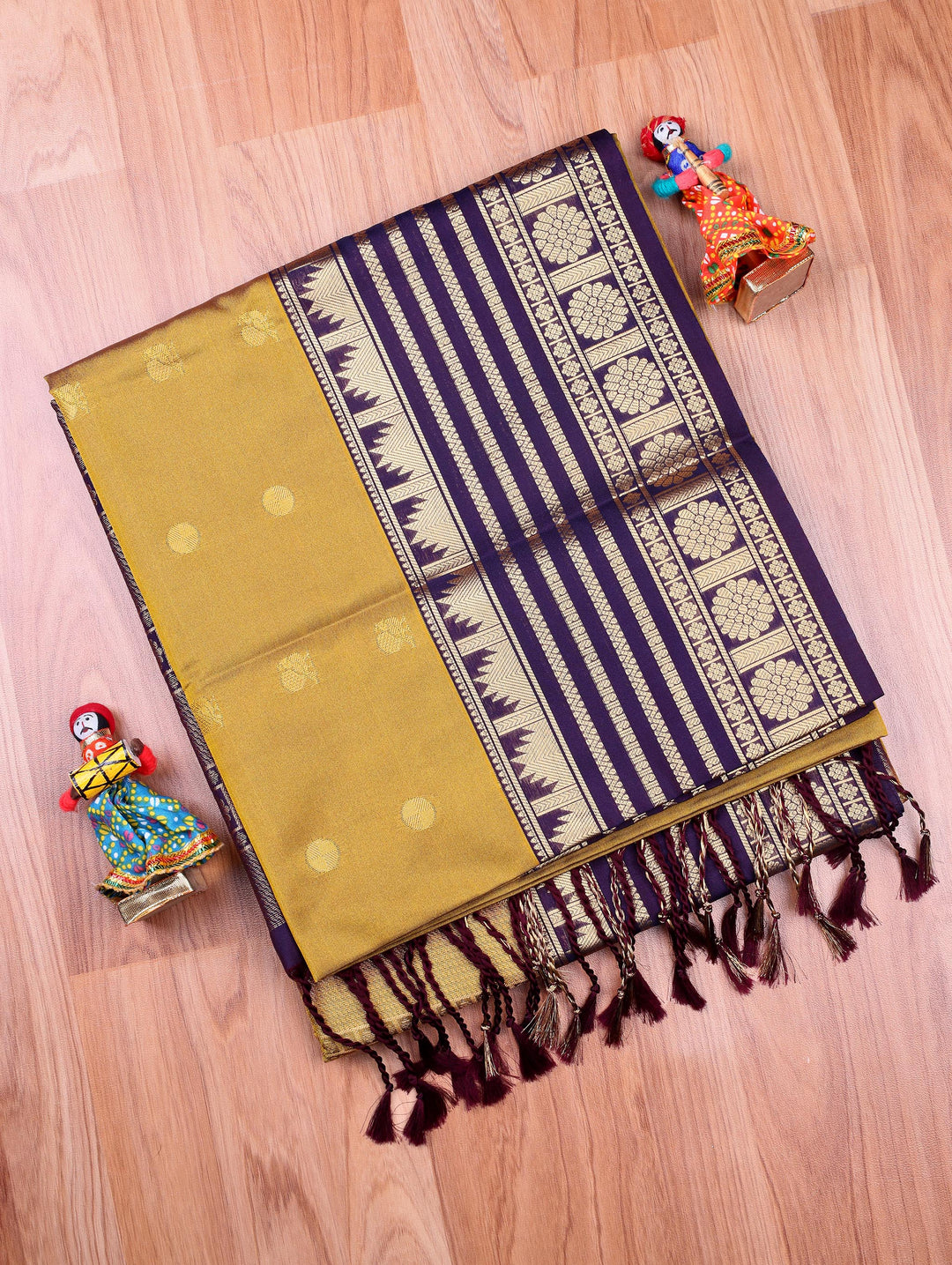 Eswari — Mustard Yellow Tana Art Silk Saree