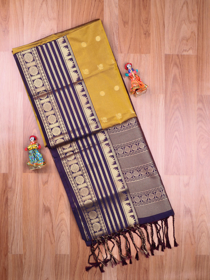 Eswari — Mustard Yellow Tana Art Silk Saree