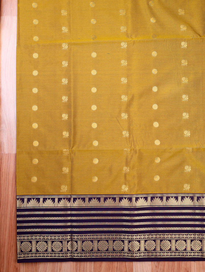 Eswari — Mustard Yellow Tana Art Silk Saree