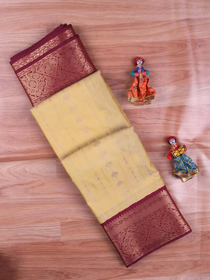 Ponmani — Pale Yellow Tana Art Silk Saree