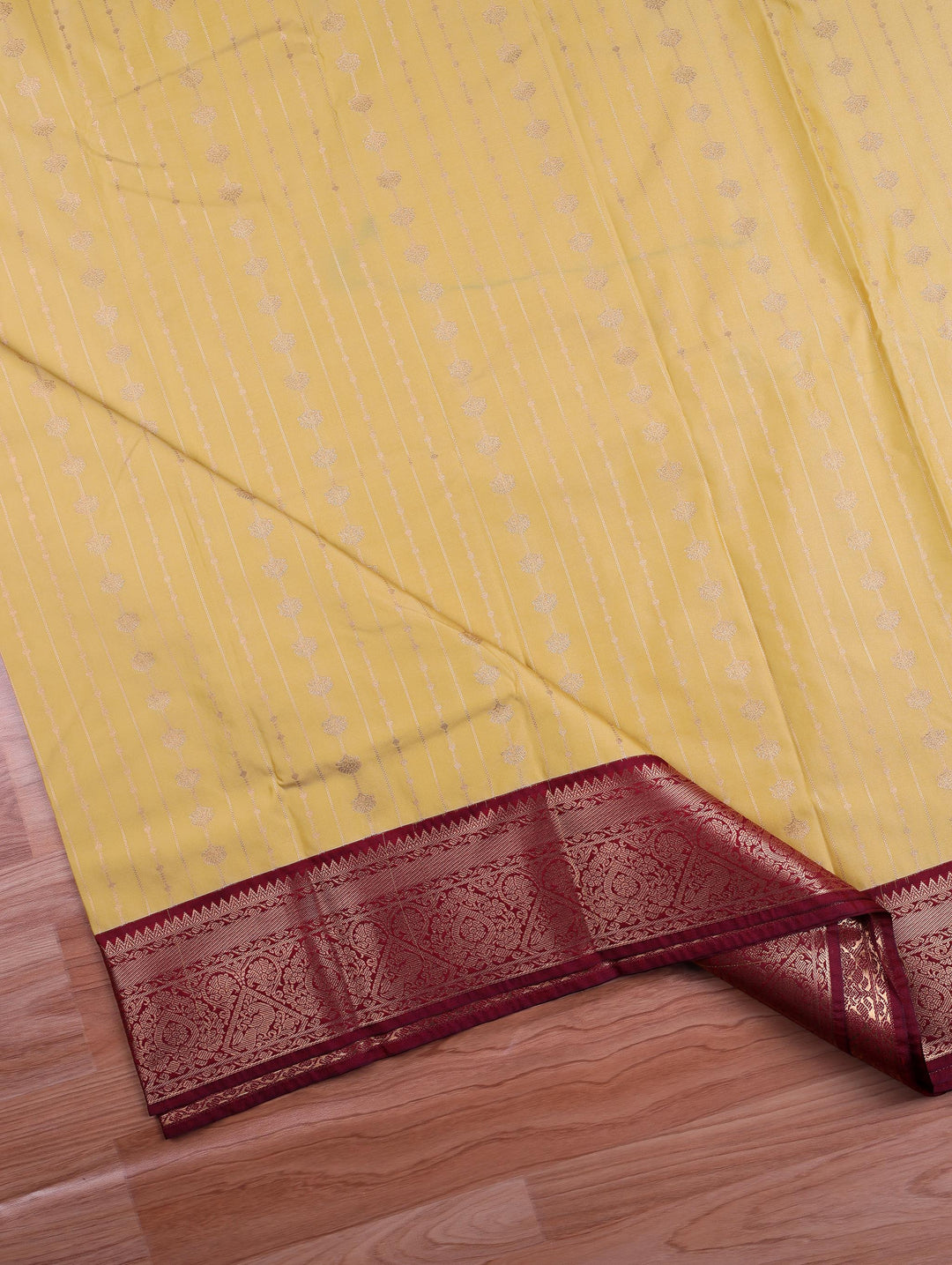 Ponmani — Pale Yellow Tana Art Silk Saree