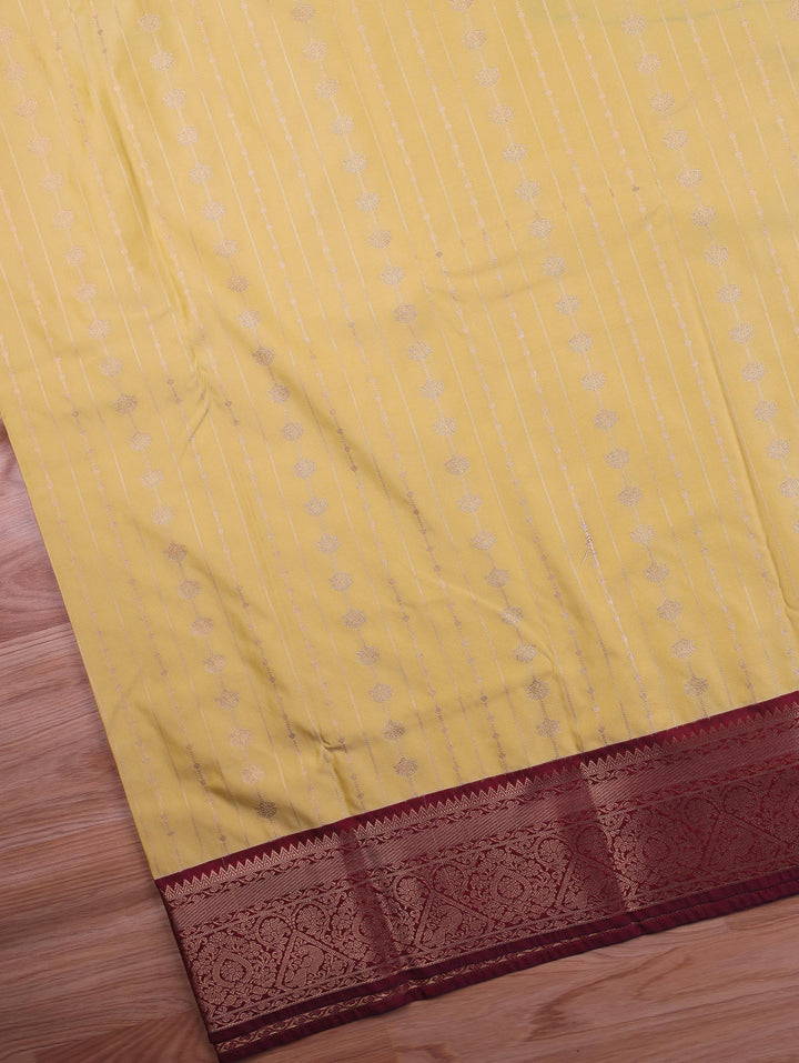 Ponmani — Pale Yellow Tana Art Silk Saree