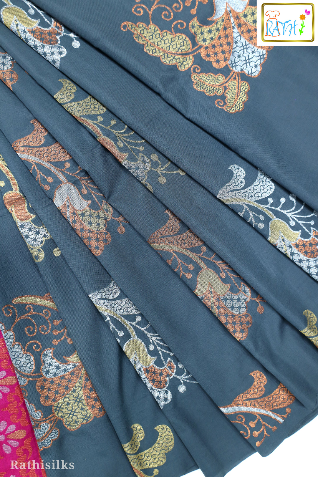 Trendy Grey Art Silk Saree