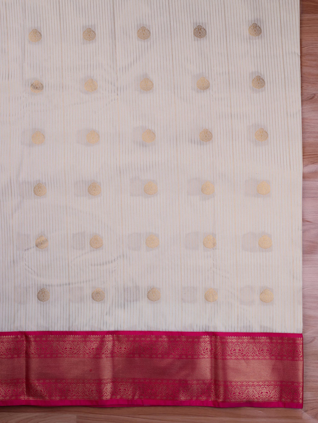 Chellam — Cream Tana Art Silk Saree