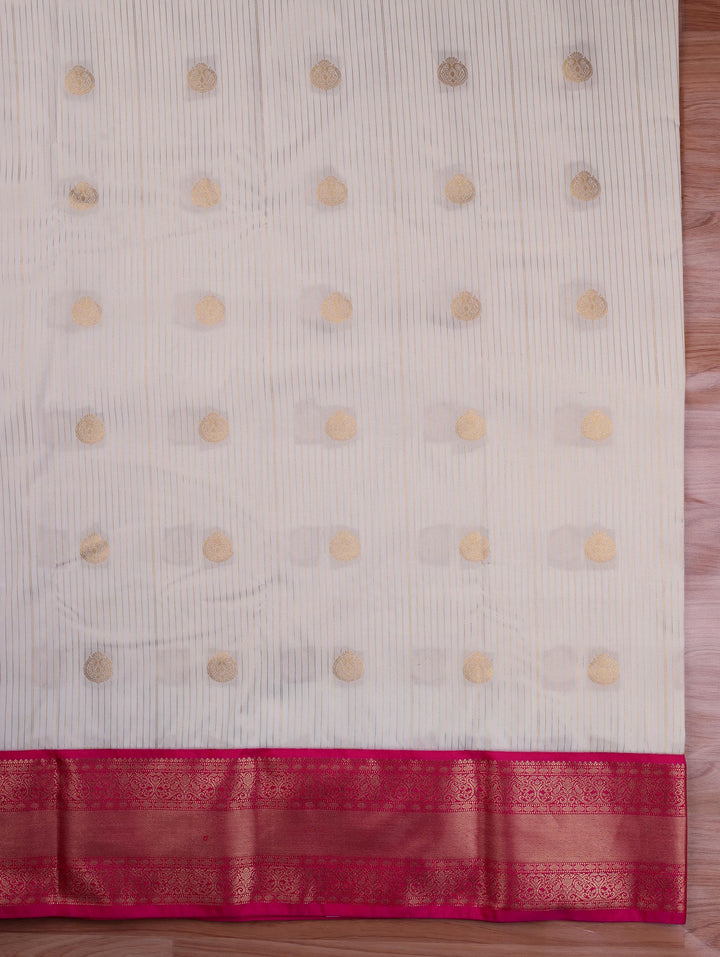 Chellam — Cream Tana Art Silk Saree