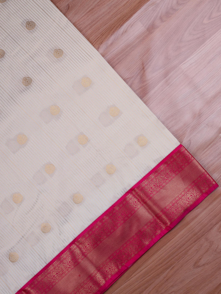 Chellam — Cream Tana Art Silk Saree