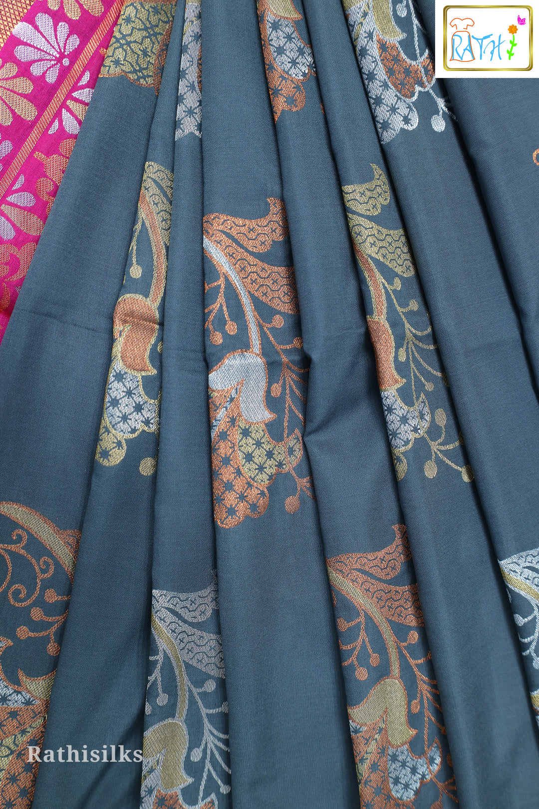Trendy Grey Art Silk Saree