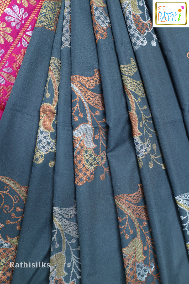 Trendy Grey Art Silk Saree