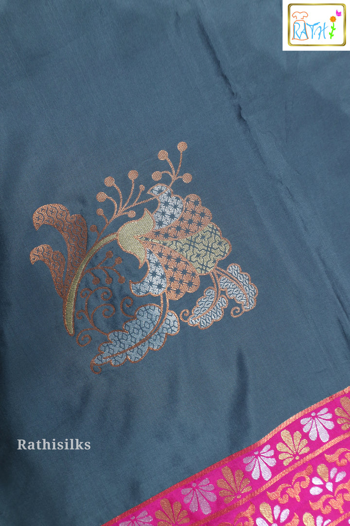 Trendy Grey Art Silk Saree