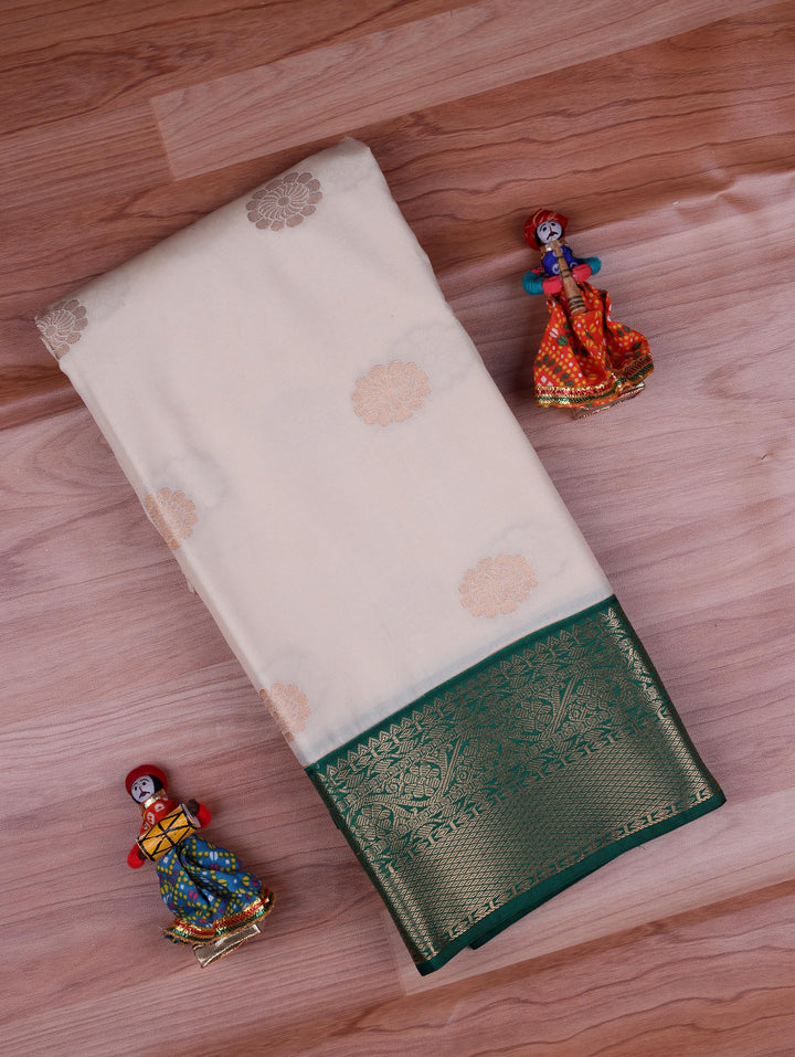 Karpagam — Cream Tana Art Silk Saree