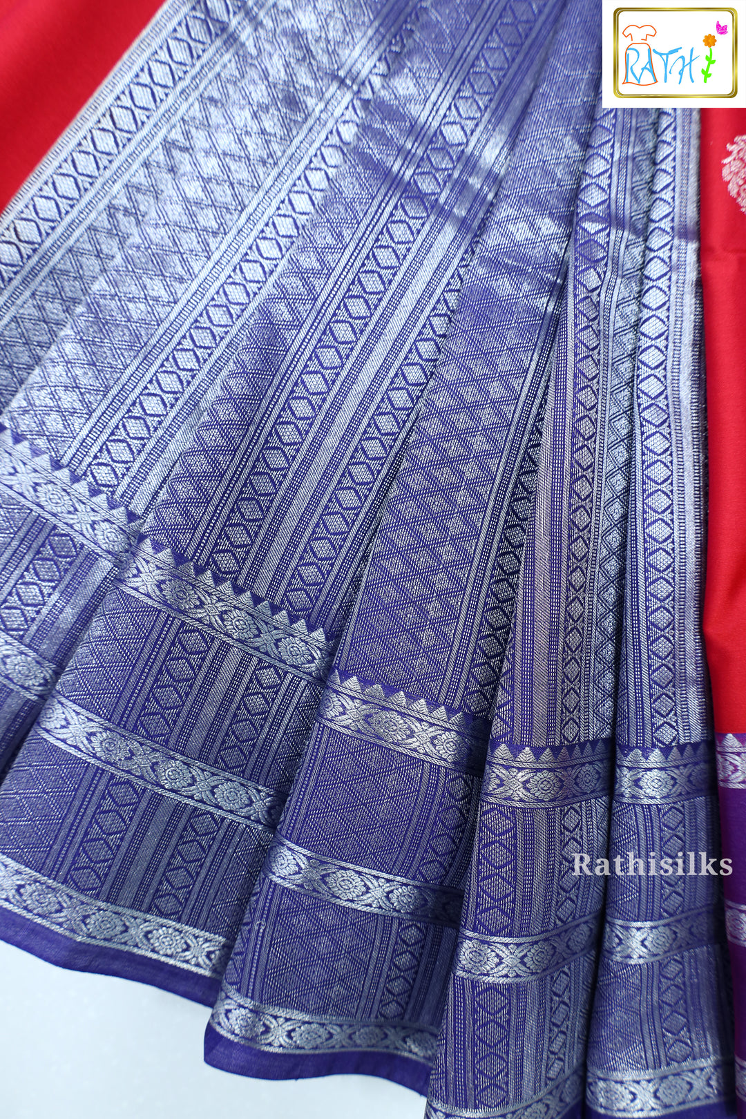 Radiant Red and Purple Art Silk Saree
