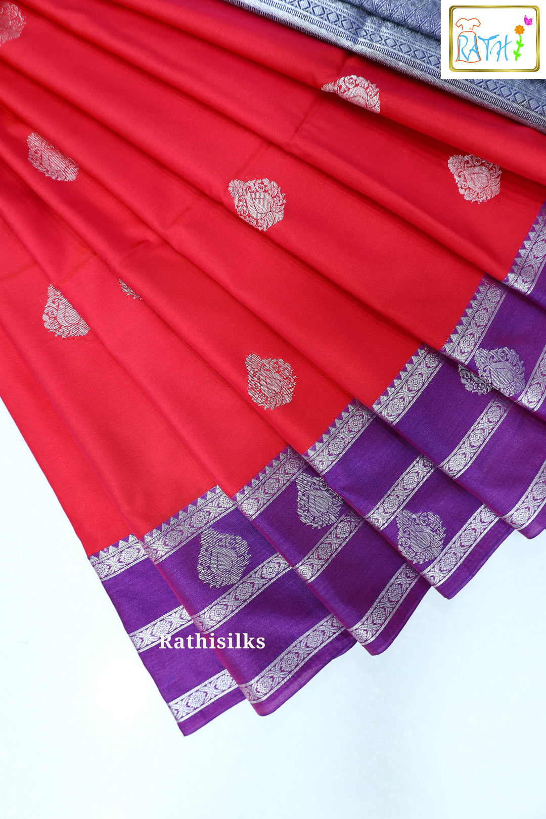 Radiant Red and Purple Art Silk Saree