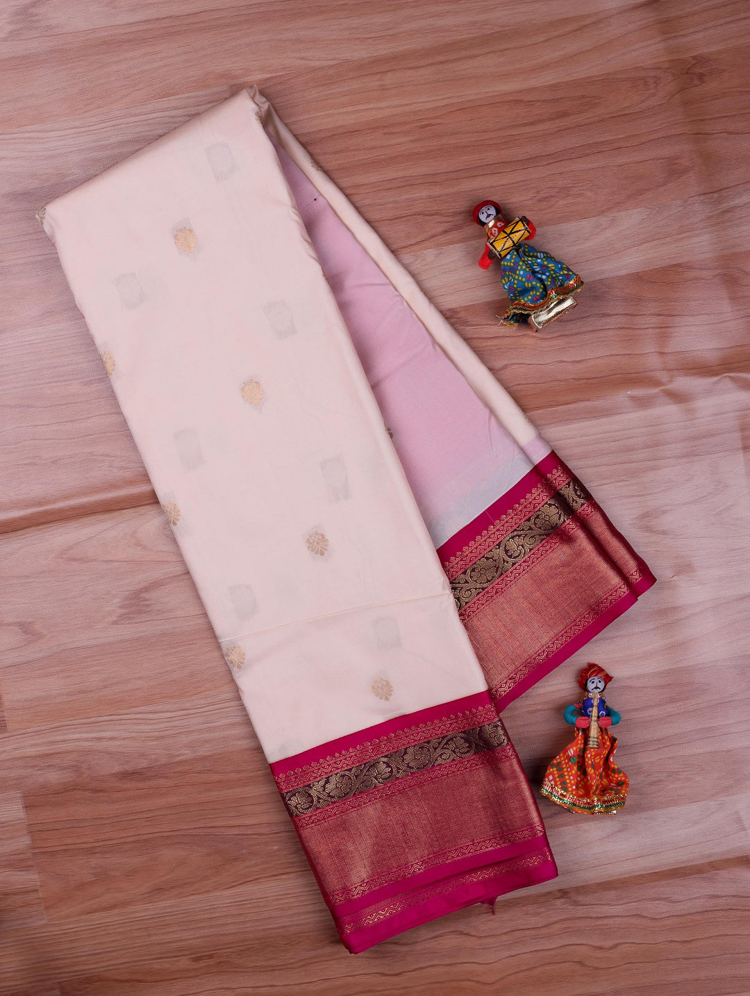 Amutha — Cream Tana Art Silk Saree