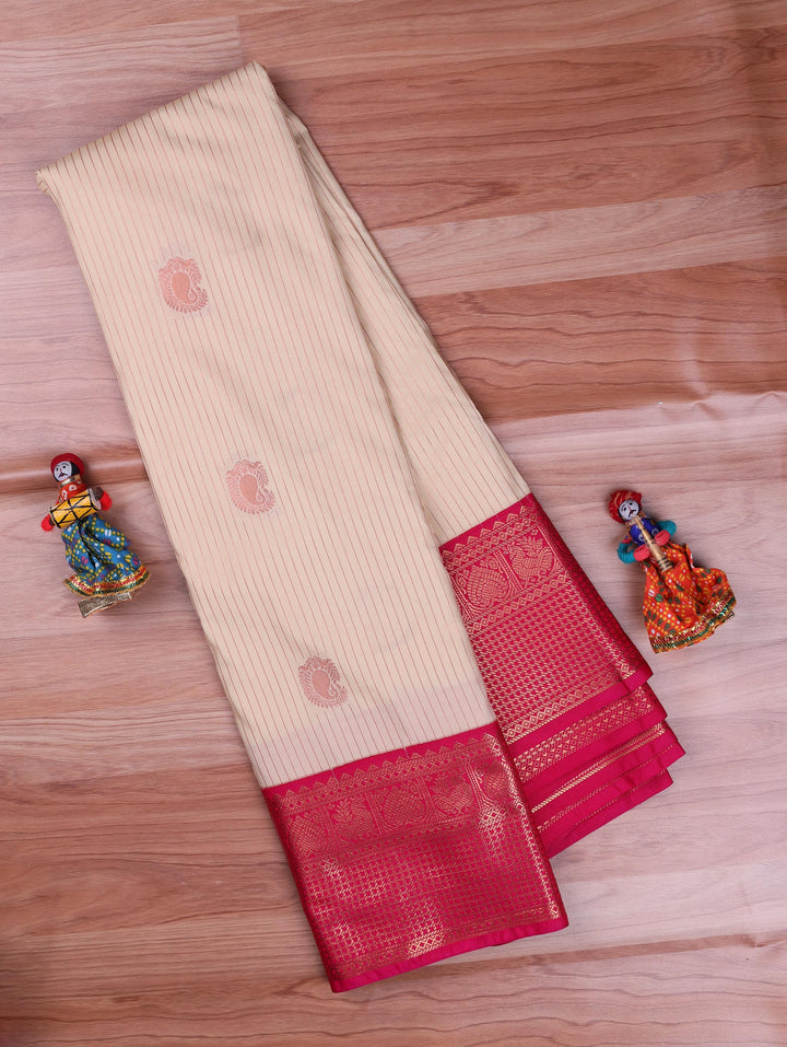 Vani — Cream Tana Art Silk Saree