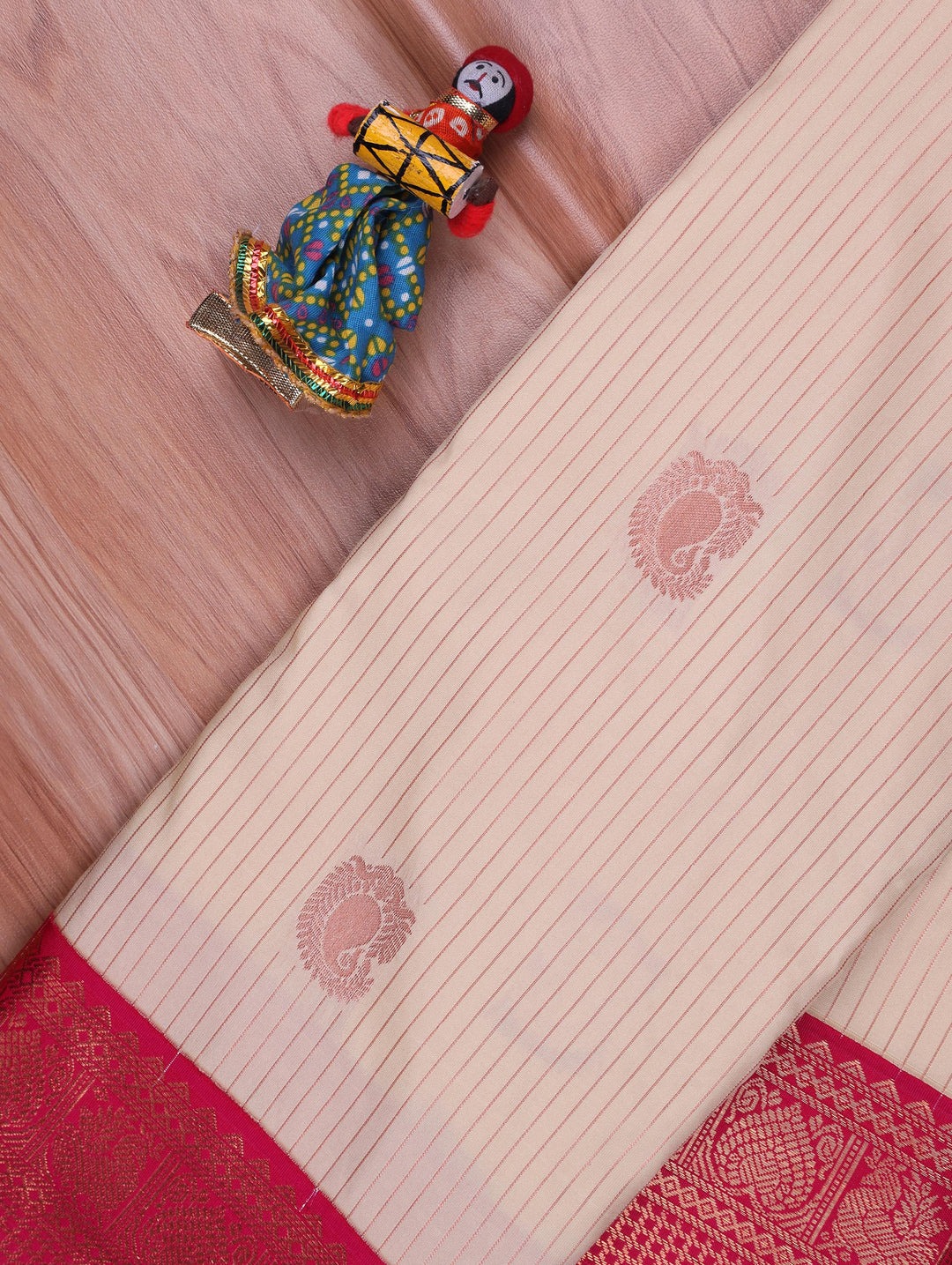 Vani — Cream Tana Art Silk Saree