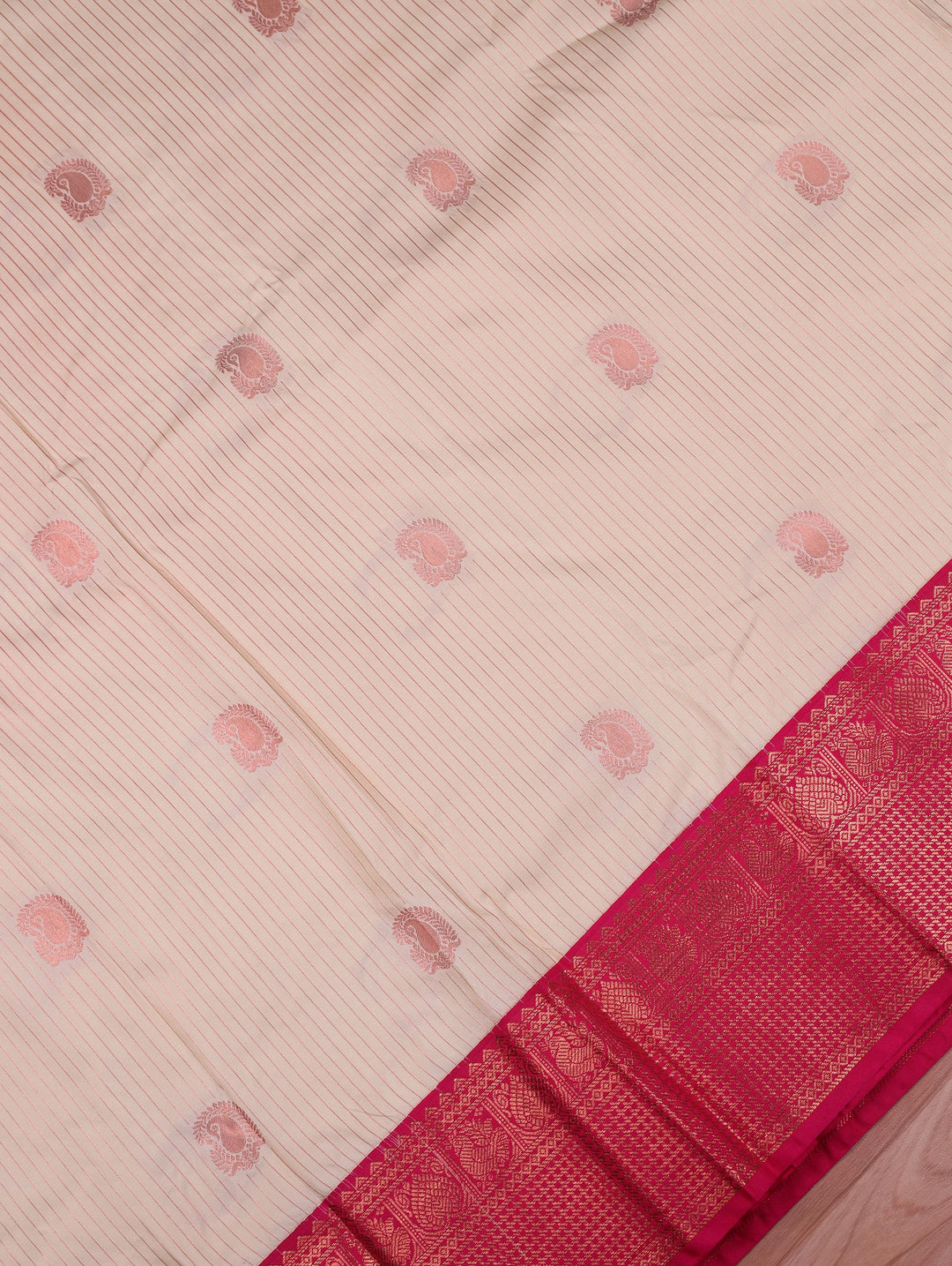 Vani — Cream Tana Art Silk Saree