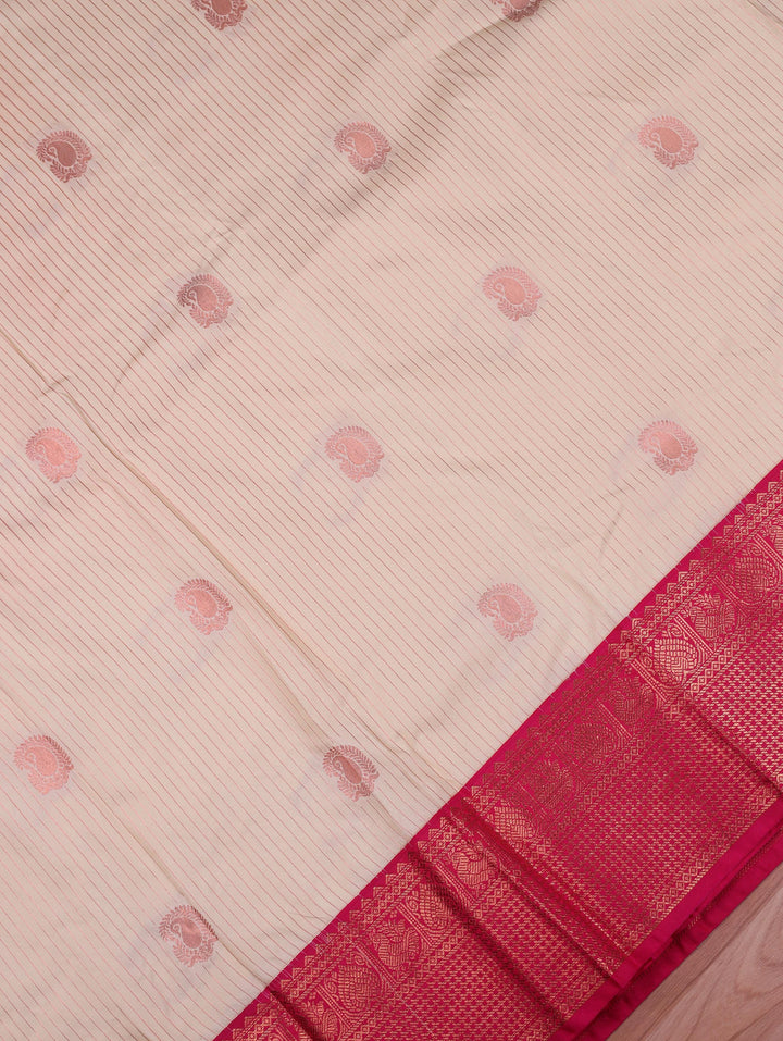 Vani — Cream Tana Art Silk Saree