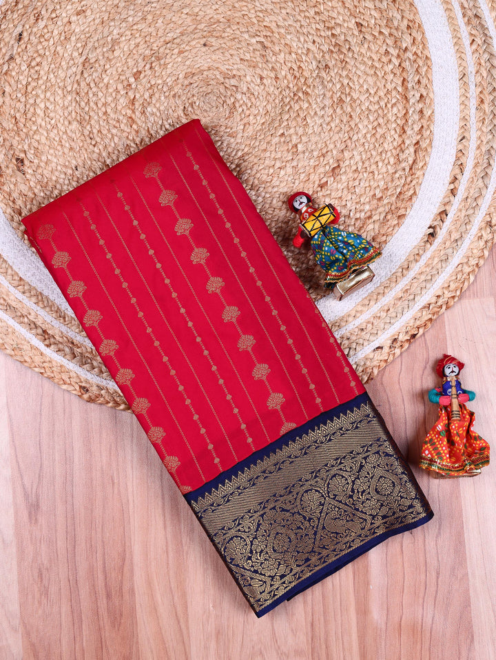 Durga — Red Tana Art Silk Saree