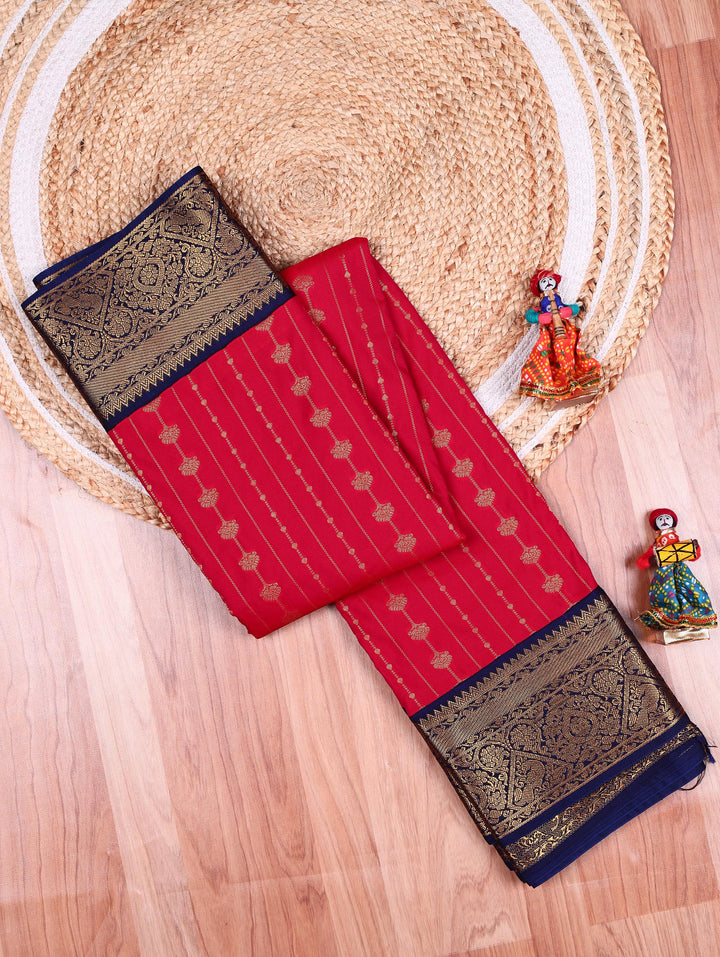 Durga — Red Tana Art Silk Saree