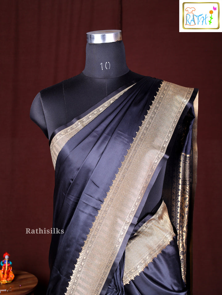 Black Synthetic Saree