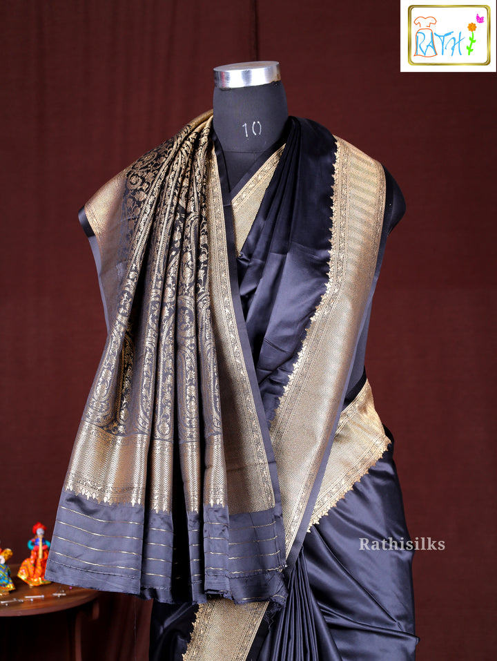 Black Synthetic Saree