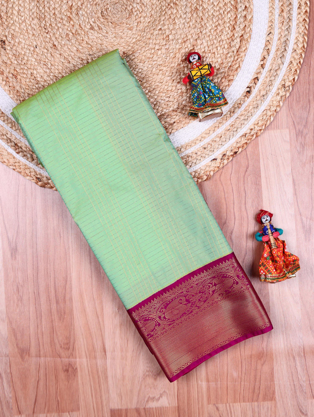 Kalpana — Light Green Tana Art Silk Saree