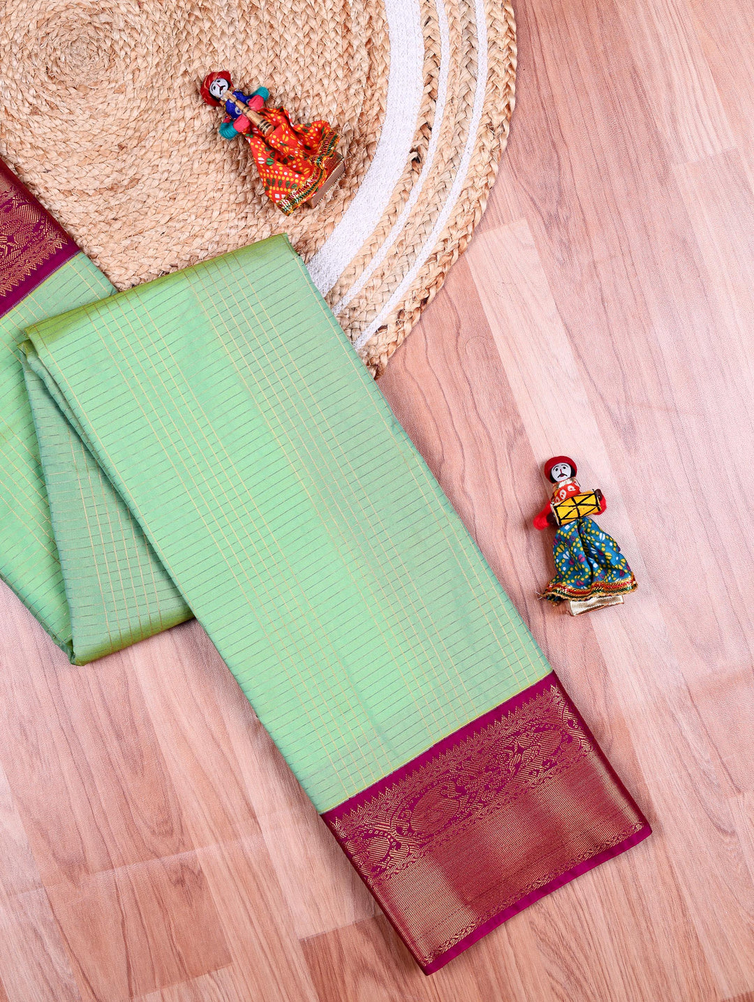 Kalpana — Light Green Tana Art Silk Saree
