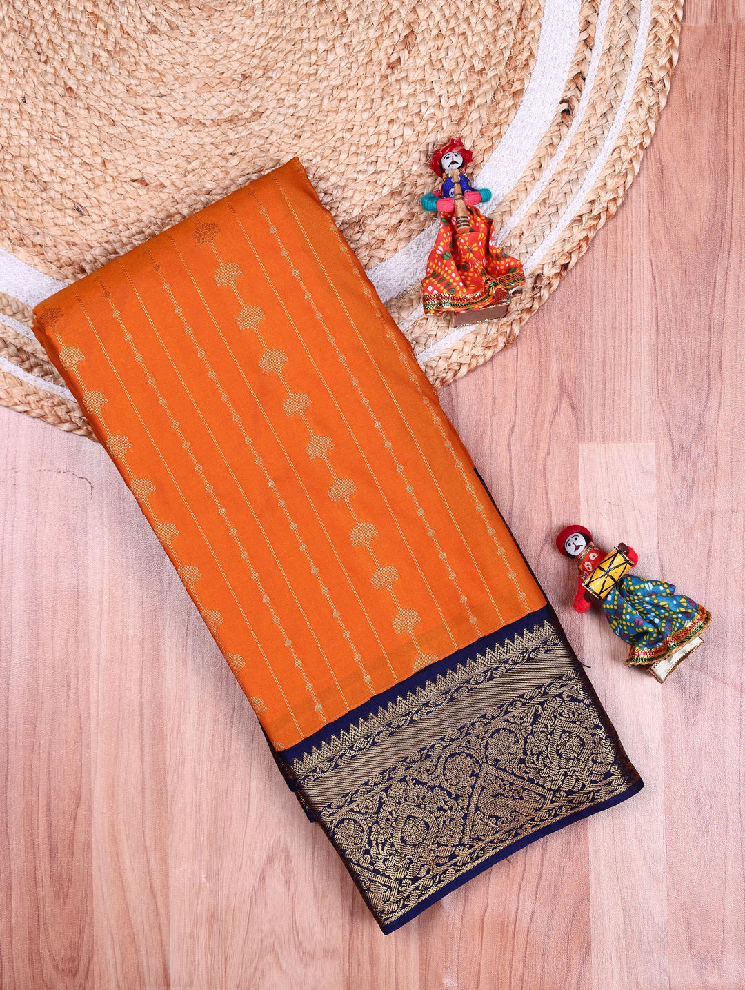 Geetha — Mustard Tana Art Silk Saree