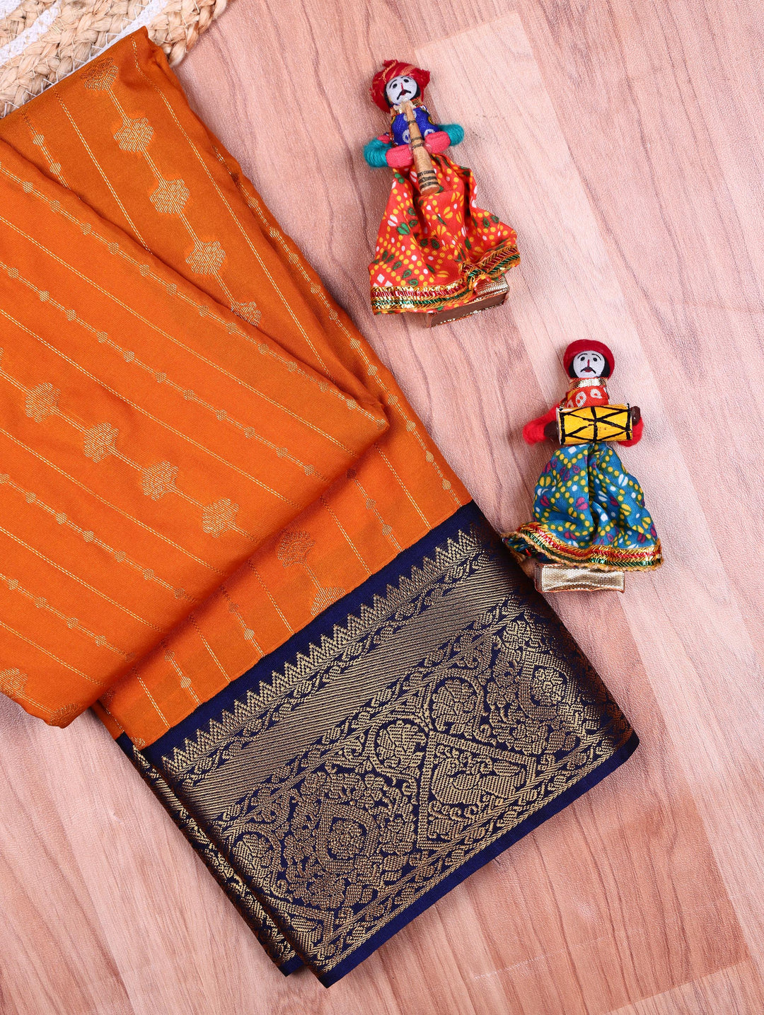 Geetha — Mustard Tana Art Silk Saree