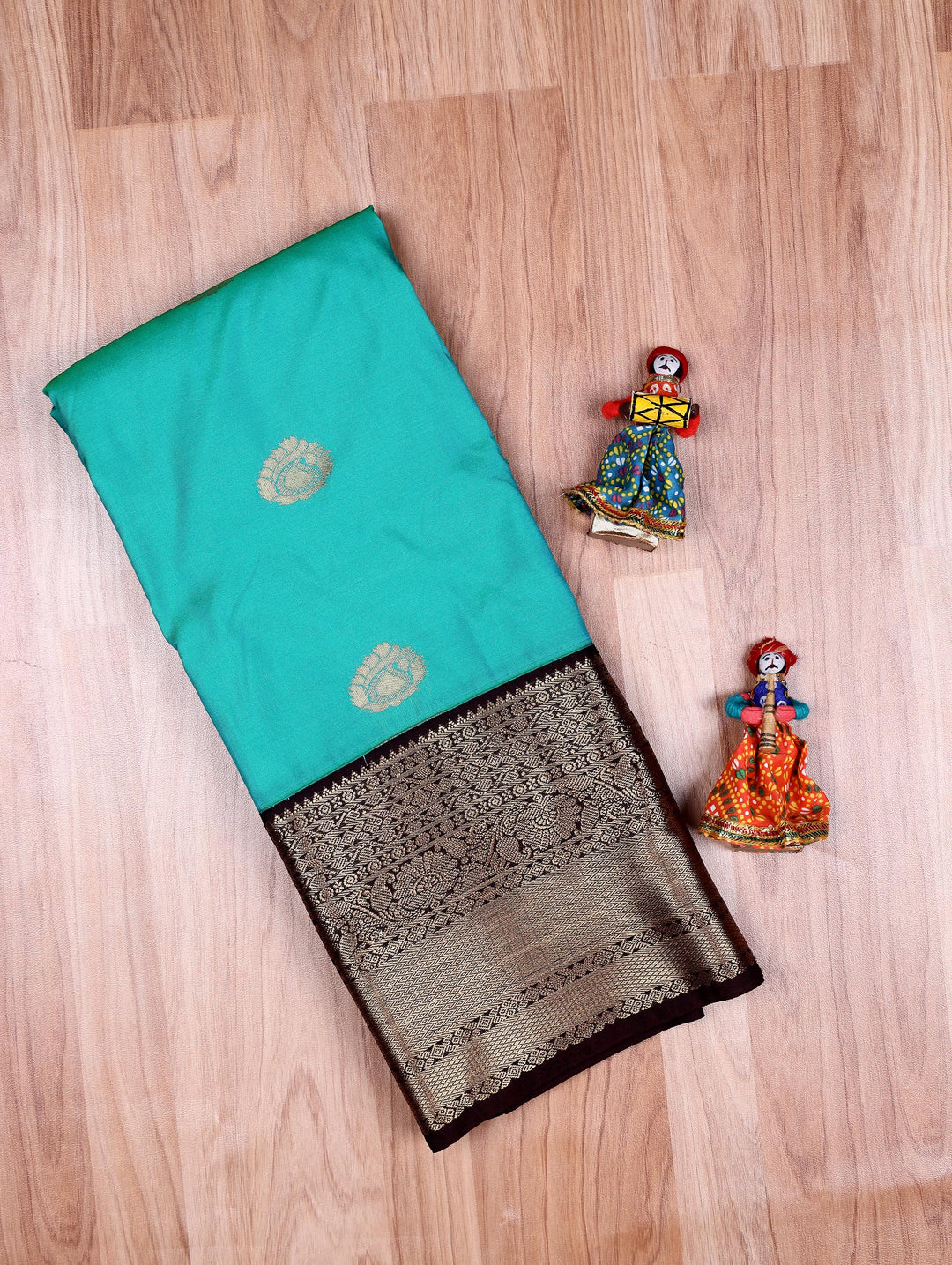 Brindha — Sea Green Tana Art Silk Saree
