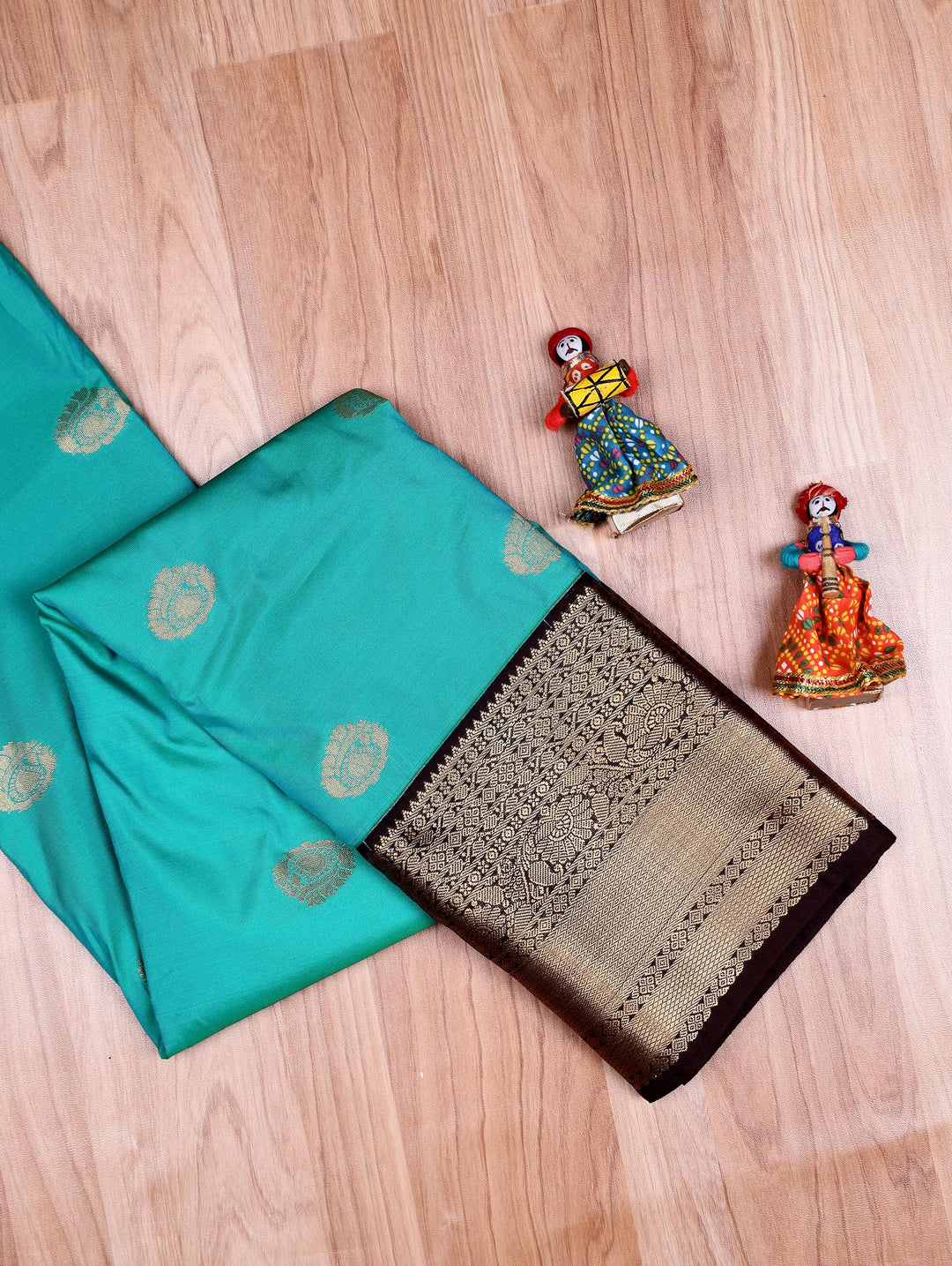 Brindha — Sea Green Tana Art Silk Saree
